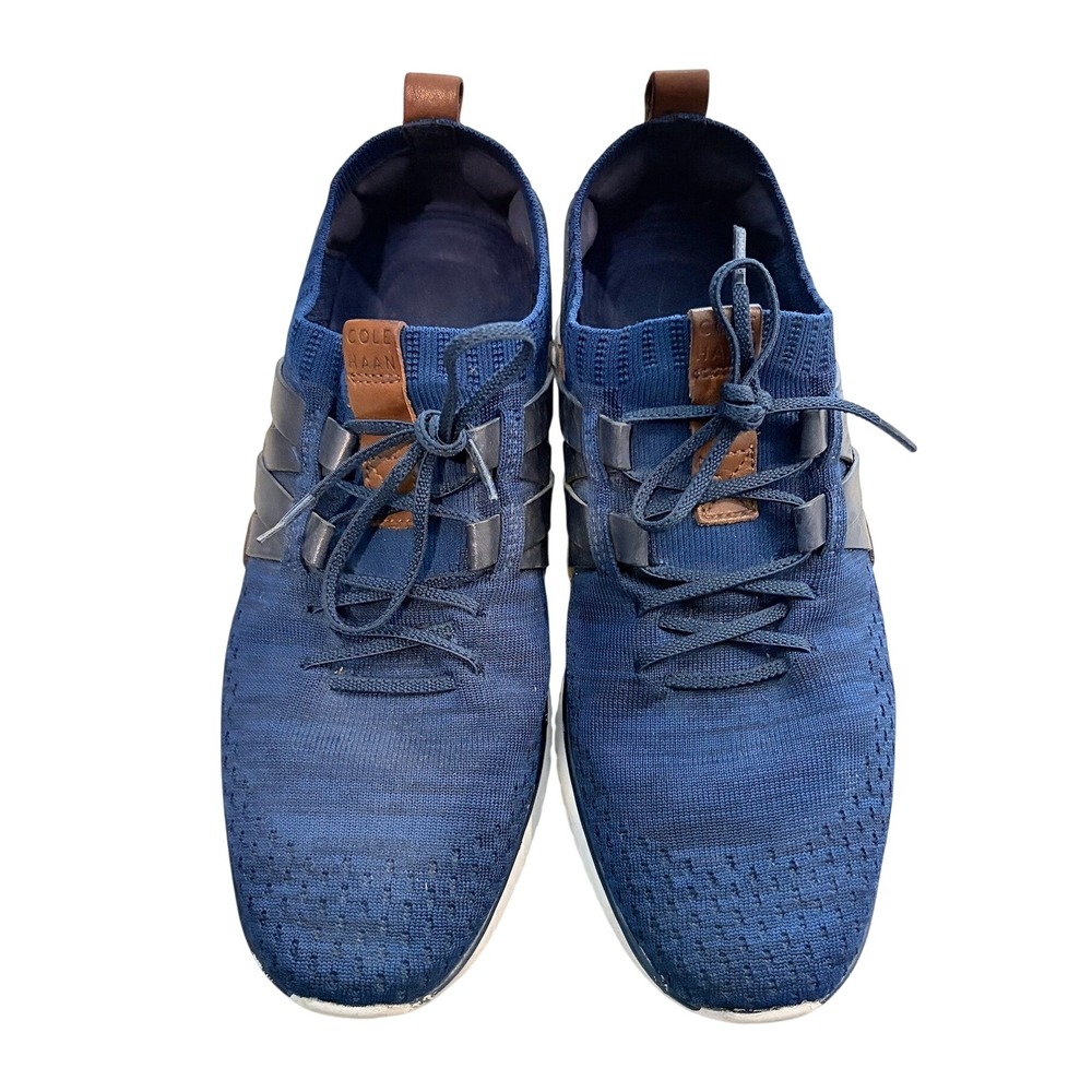 Cole Haan Zerogrand Stitchlite Mens Navy Blue Knit Oxford Sneakers‎ SIZE 9